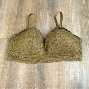 Aerie Adjustable Olive Bralette Removable Pads Size XXL